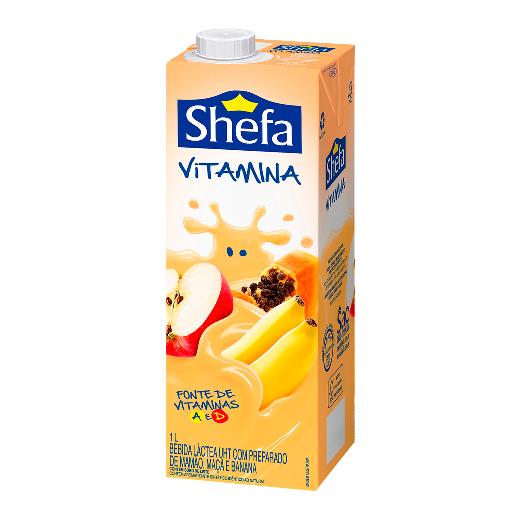 Bebida L&aacute;ctea Vitamina Shefa Caixa 1l