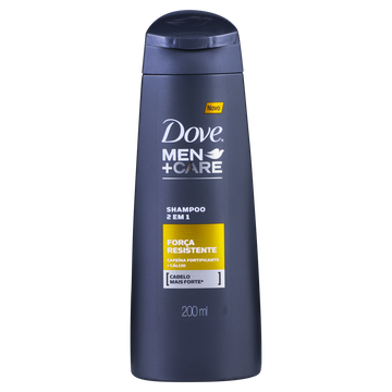Shampoo 2 em 1 Dove Men+Care Força Resistente Frasco 200ml