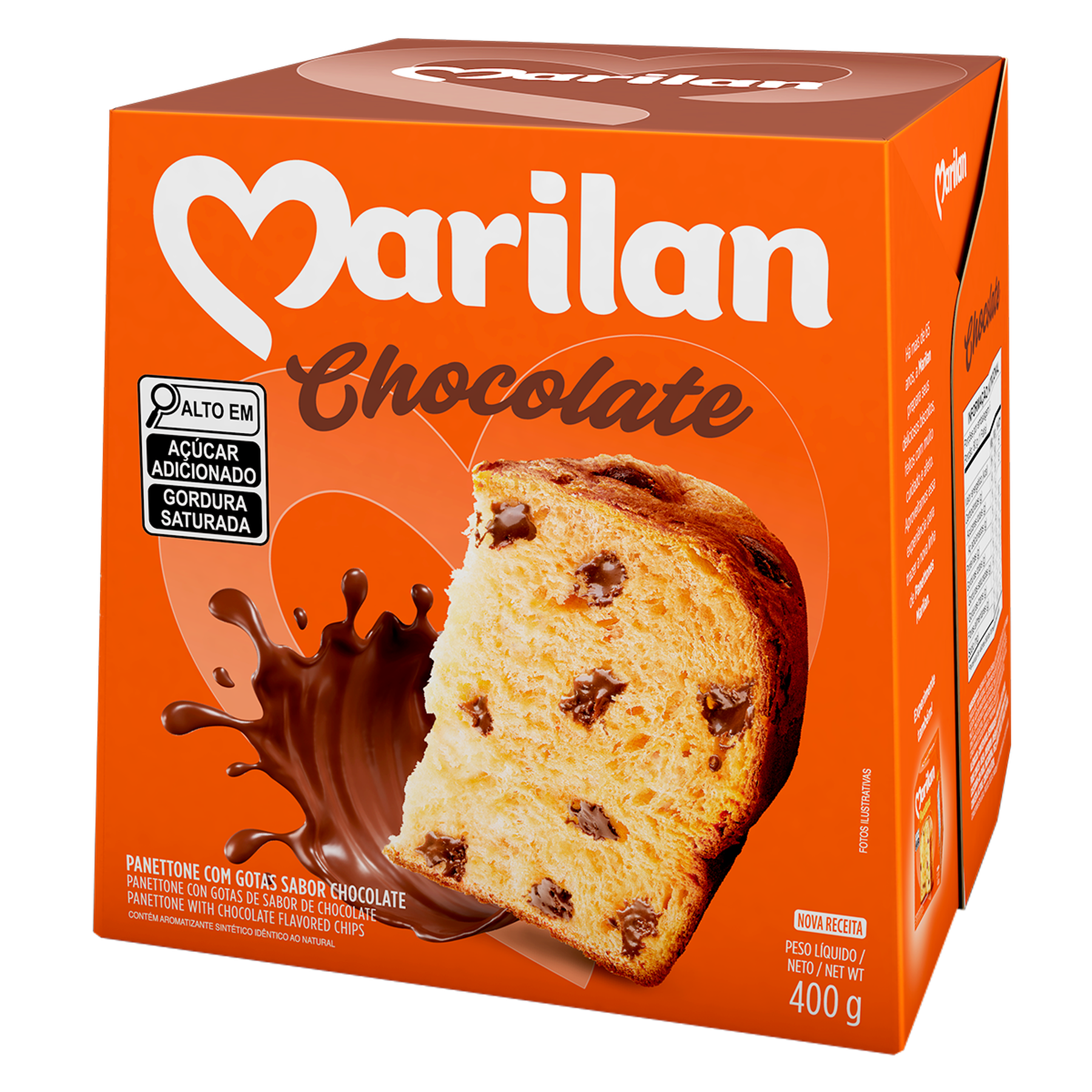 Panettone com Gotas Sabor Chocolate Marilan Caixa 400g
