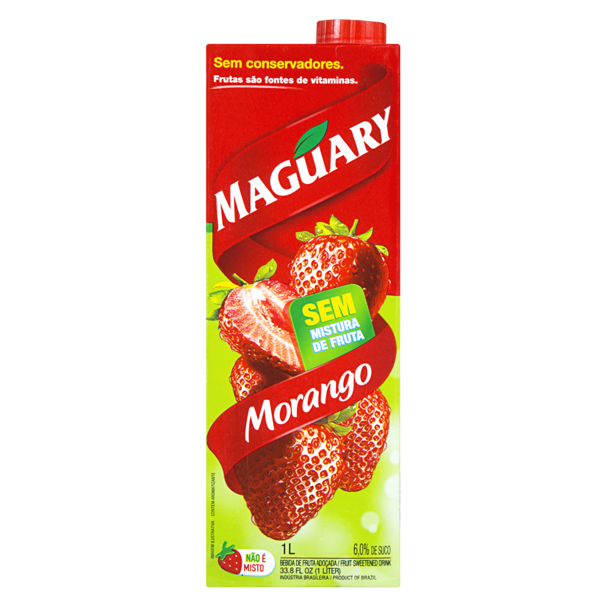 Bebida Ado&ccedil;ada Morango Maguary Caixa 1l