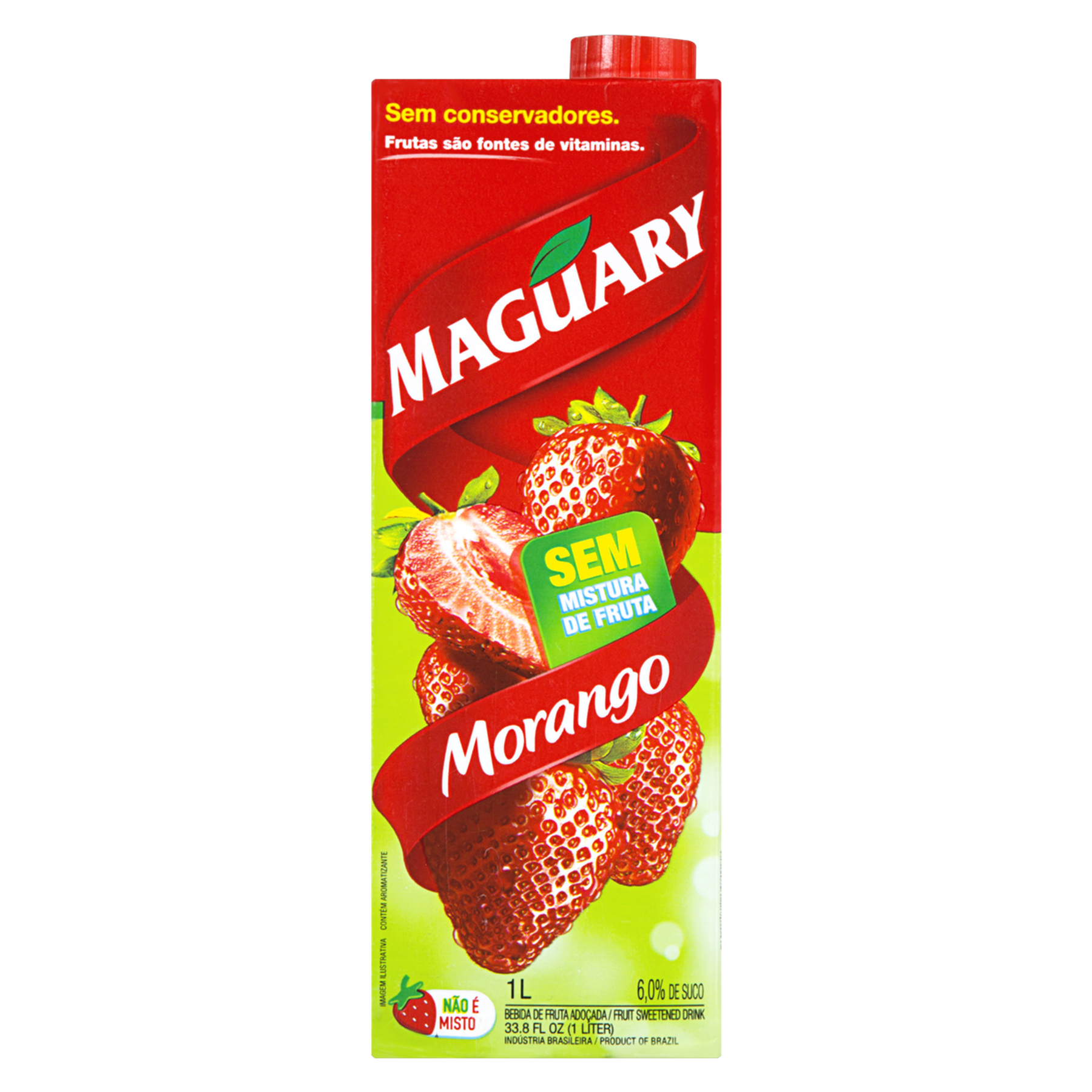 Bebida Ado&ccedil;ada Morango Maguary Caixa 1l