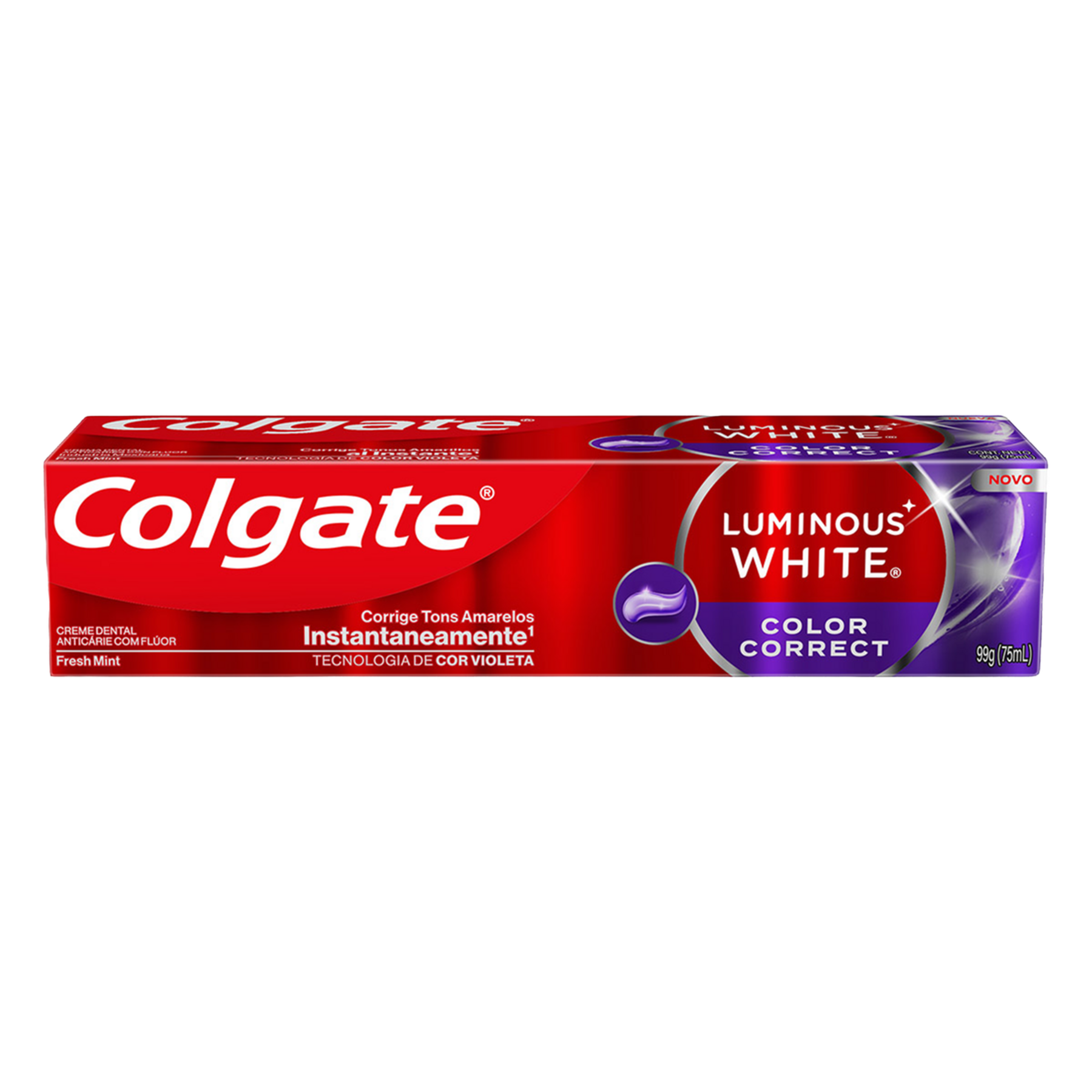 Creme Dental Fresh Mint Color Correct Luminous White Colgate Caixa 99g