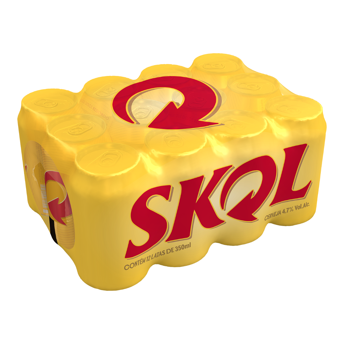 Cerveja Pilsen Skol Lata 350ml Pack C/12 Unidades