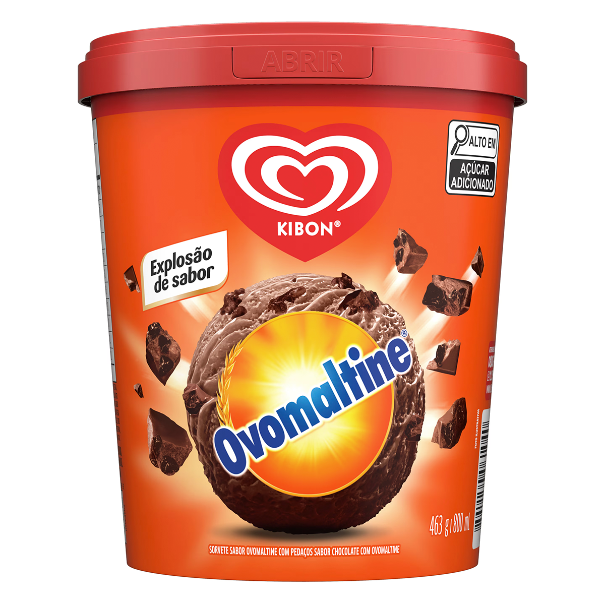 Sorvete Ovomaltine Kibon Pote 800ml
