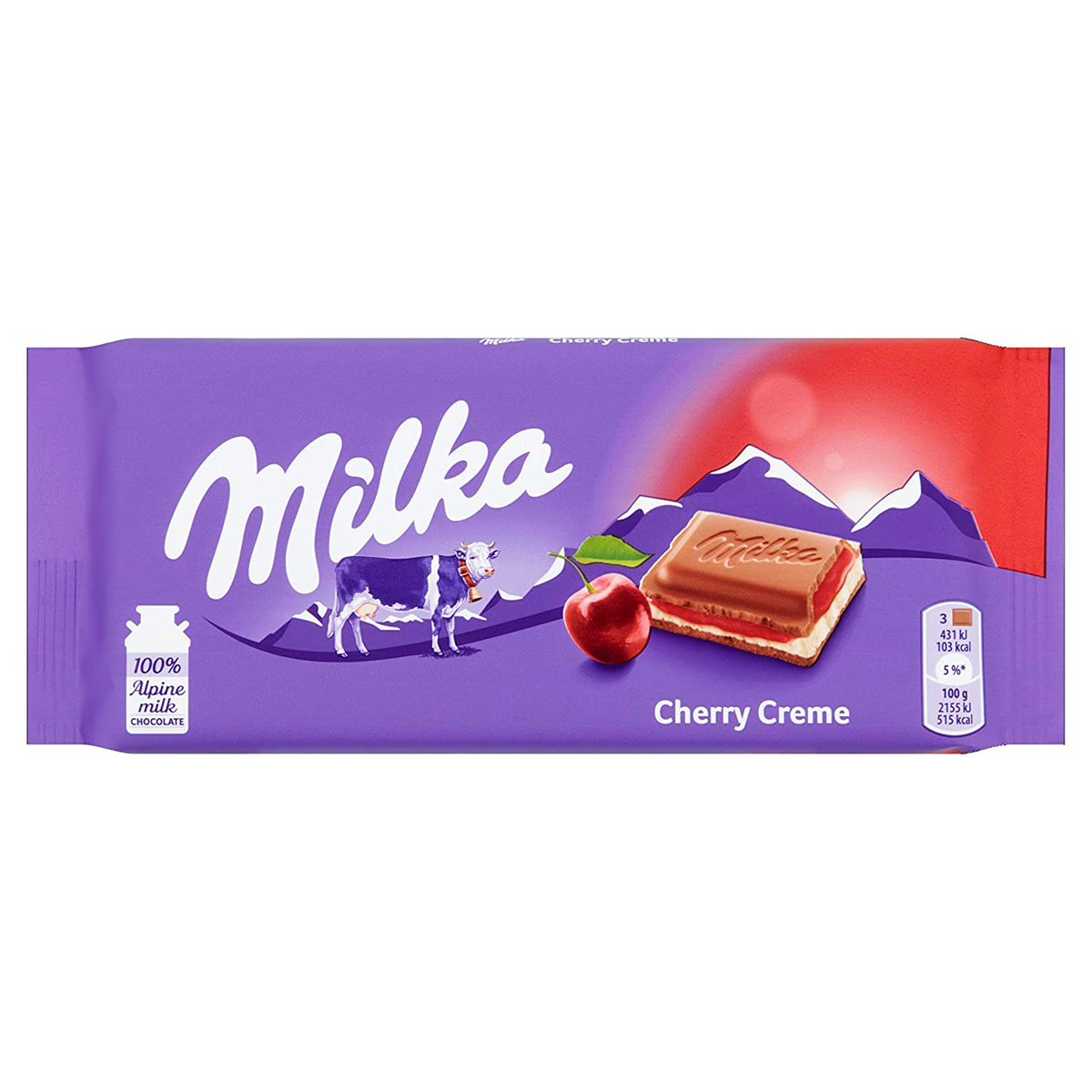 Barra de Chocolate Cherry Cream Milka 100g