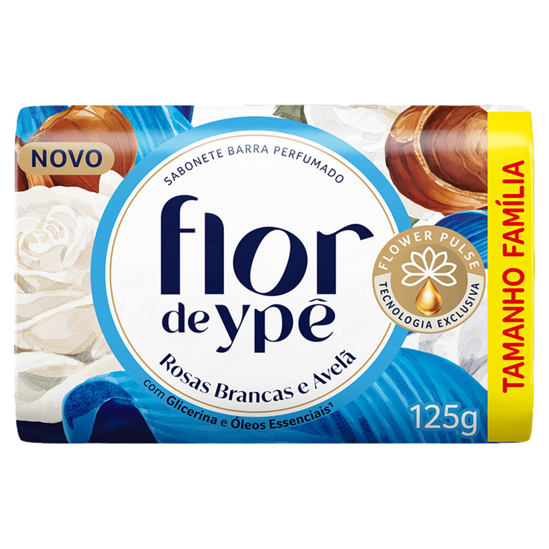 Sabonete Barra Flor de Yp&ecirc; Rosas Brancas e Avel&atilde; Envolt&oacute;rio 125g&nbsp;
