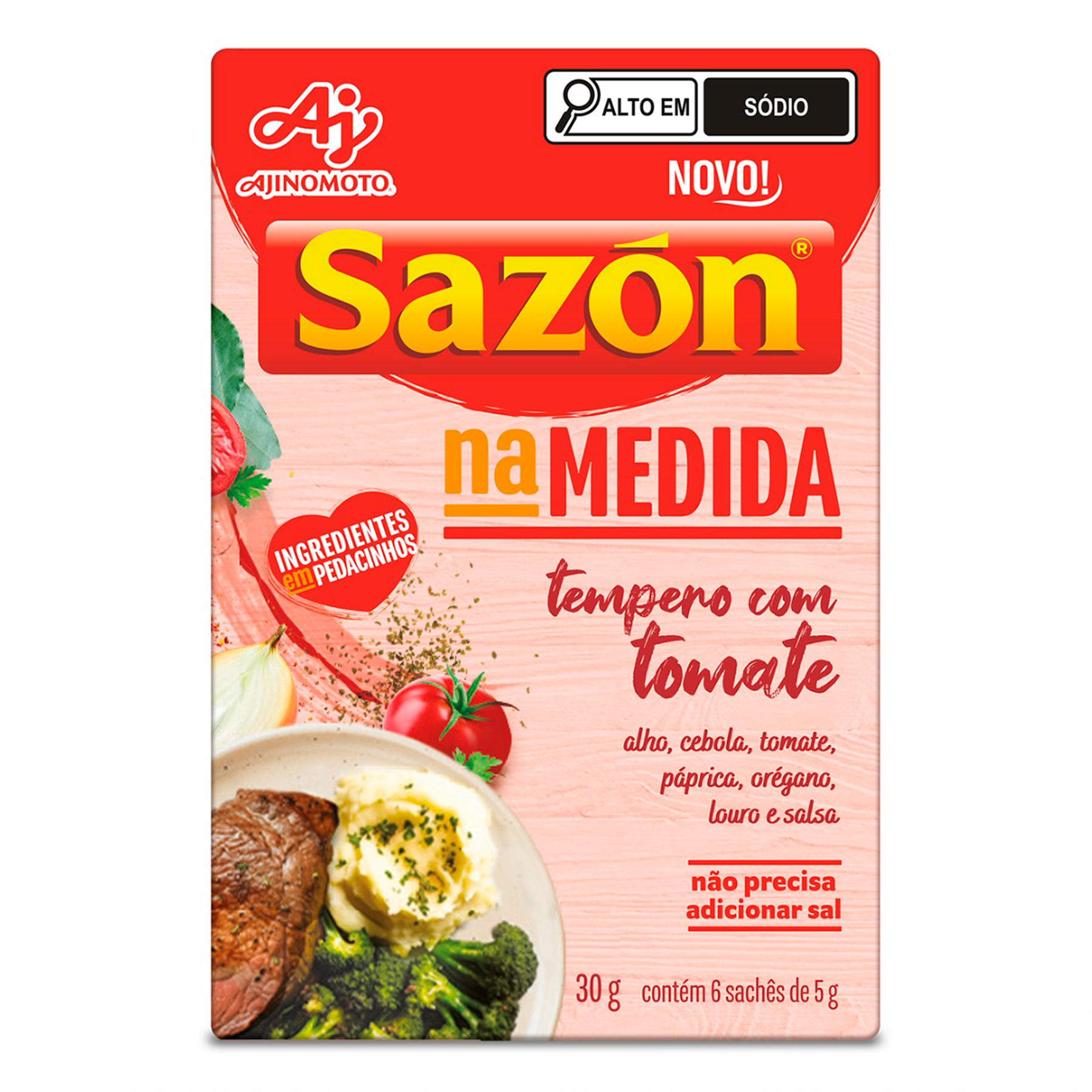 Tempero Tomate Saz&oacute;n na Medida Caixa 30g C/6 Unidades