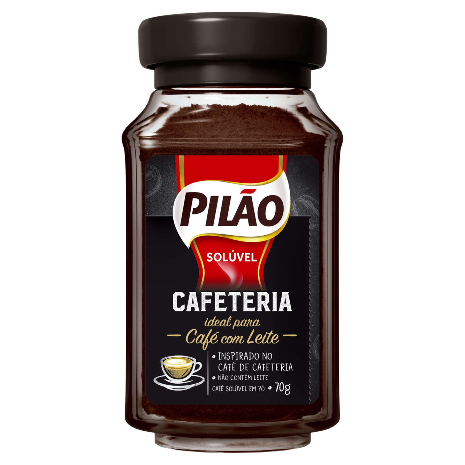 Café Solúvel em Pó Pilão Cafeteria Vidro 70g