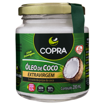 Óleo de Coco Extra Virgem Copra Vidro 200ml