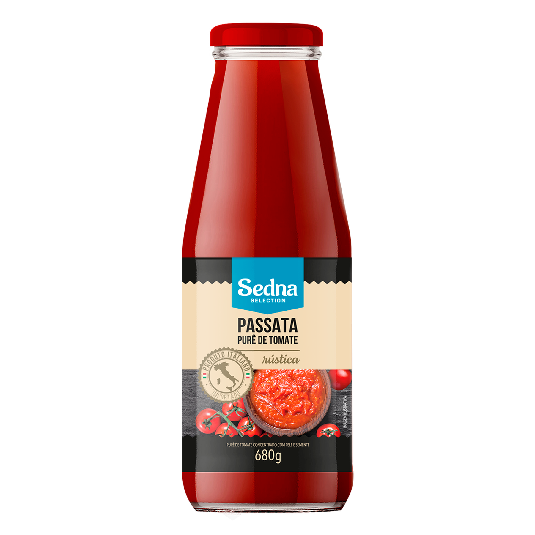 Passata Purê de Tomate Rústica Sedna 680g