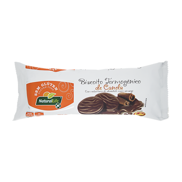 Biscoito Termogênico Sabor Canela Coberto com Chocolate Sem Glúten Natural Life Kodilar 140g