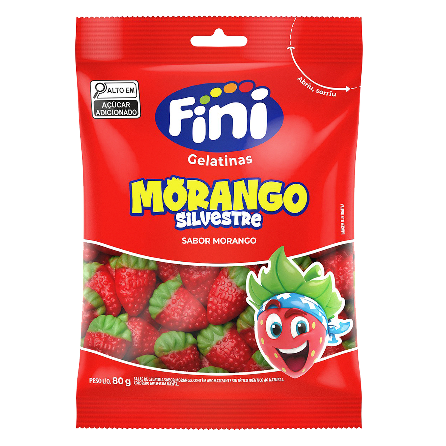 Bala Morango Silvestre Fini Pacote 80g