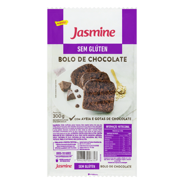 Bolo Chocolate com Gotas de Chocolate sem Glúten Jasmine Pacote 300g