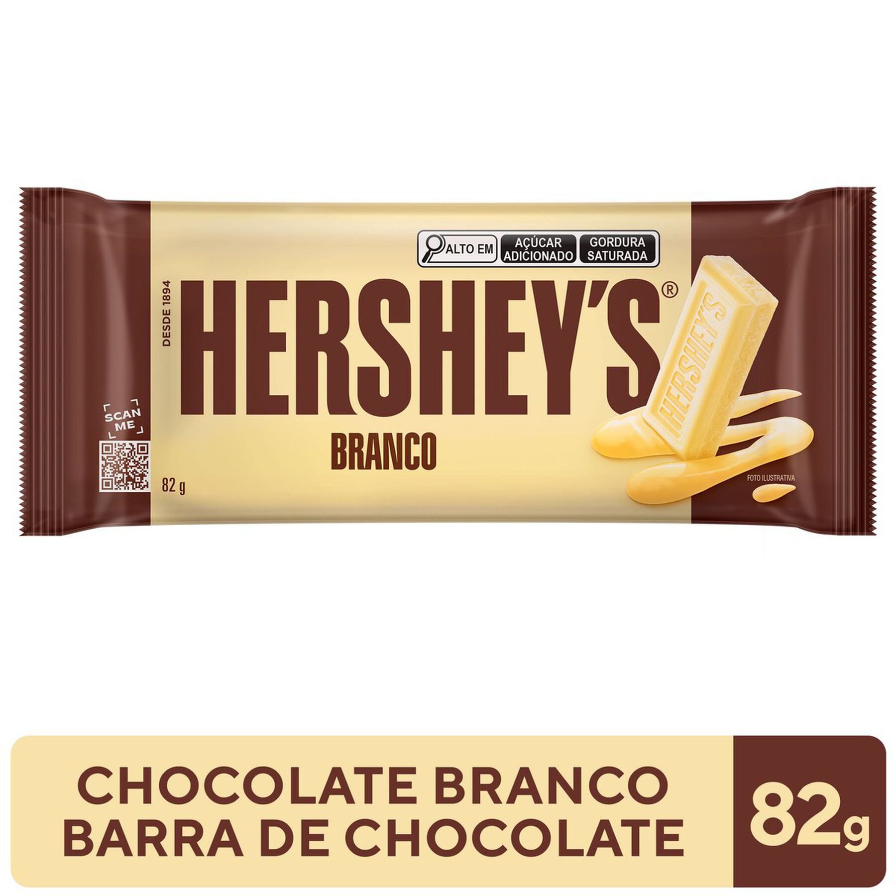 Barra de Chocolate Branco Hershey's Pacote 82g