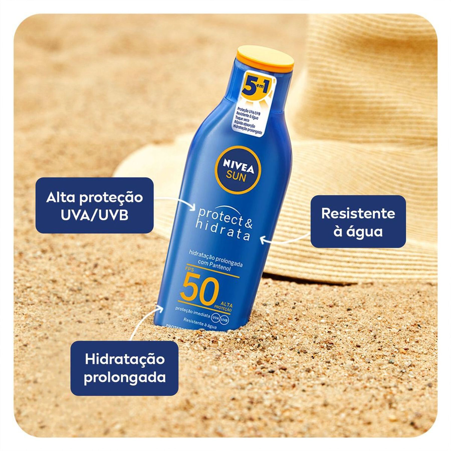 Protetor Solar Protect e Hidrata FPS 50 Nivea Sun Frasco 125ml