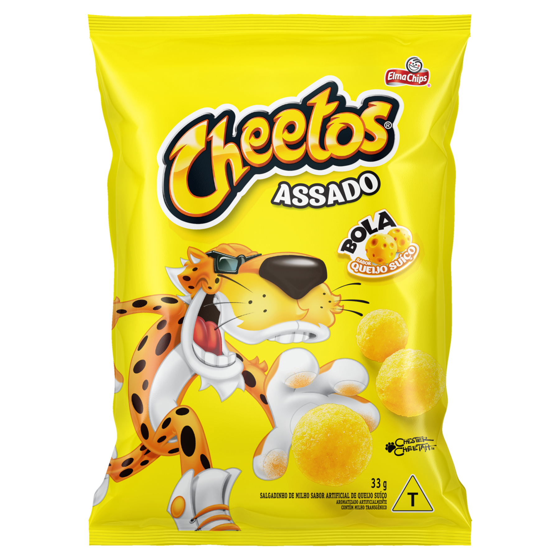Salgadinho de Milho Bola Queijo Su&iacute;&ccedil;o Cheetos Elma Chips Pacote 33g