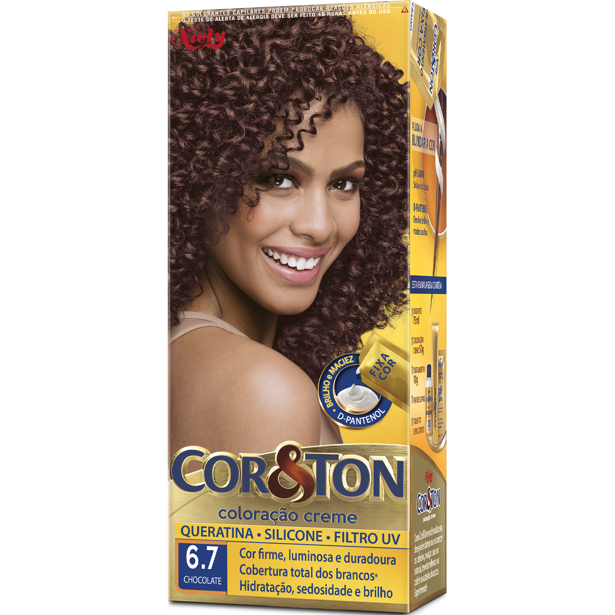 Kit Colora&ccedil;&atilde;o Creme 6.7 Chocolate Niely Cor&Ton