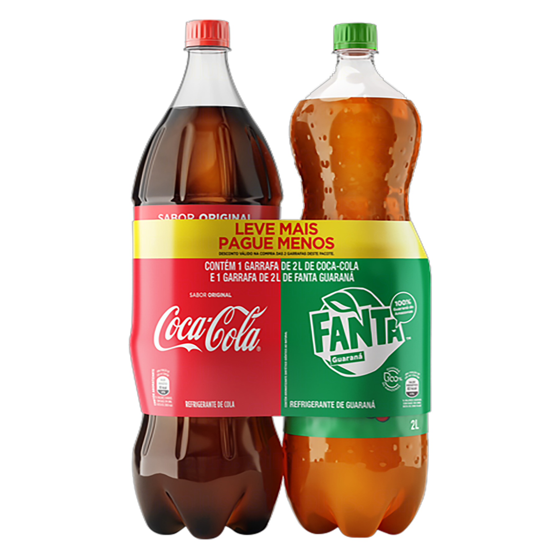 Refrigerante Coca-Cola 2l + Guaran&aacute; Fanta 2l - Embalagem Leve Mais Pague Menos&nbsp;&nbsp;