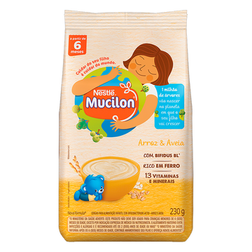 Cereal Infantil Arroz e Aveia Mucilon Nestlé Pacote 230g