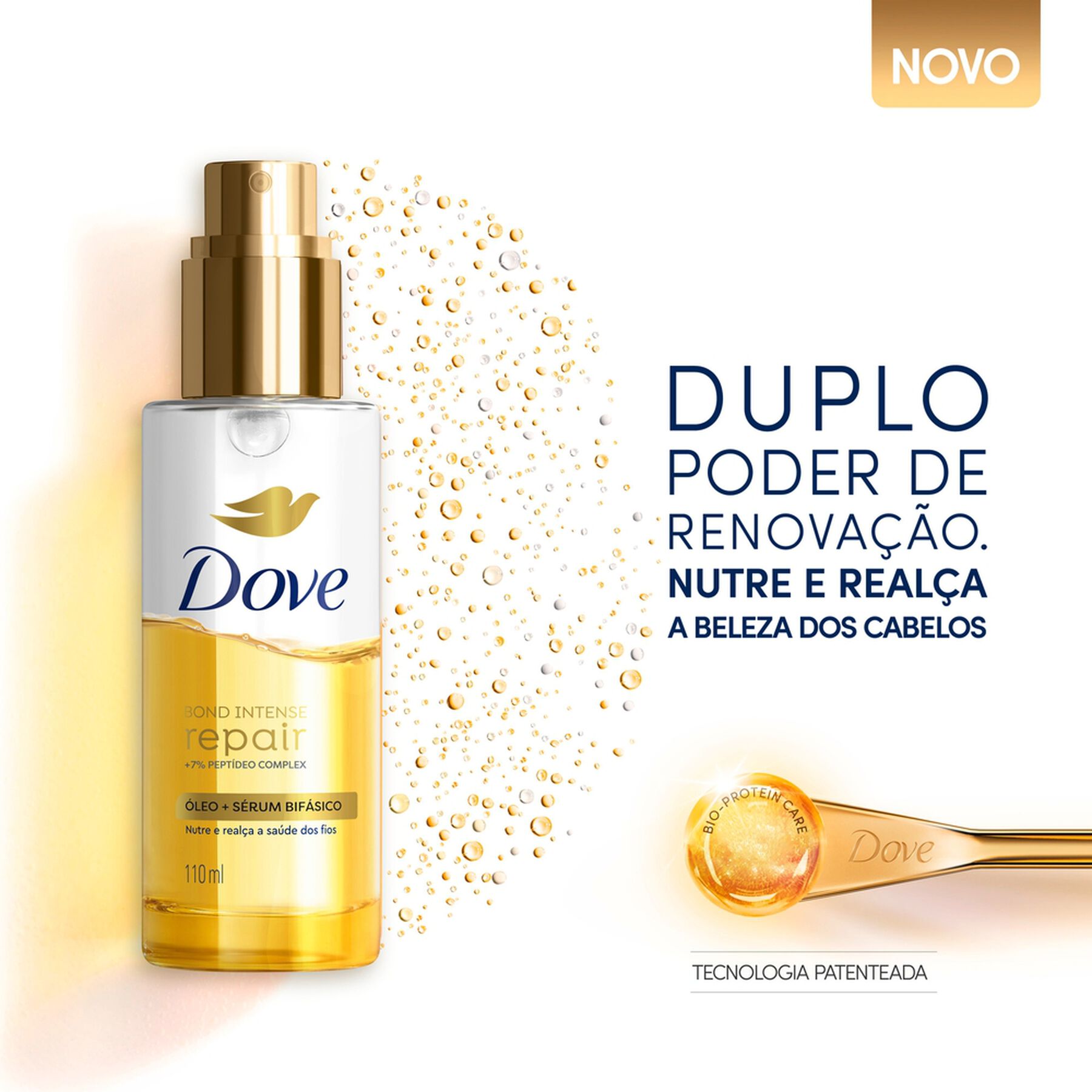 Óleo e Sérum Bifásico Bond Intense Repair Dove Frasco 110ml Spray