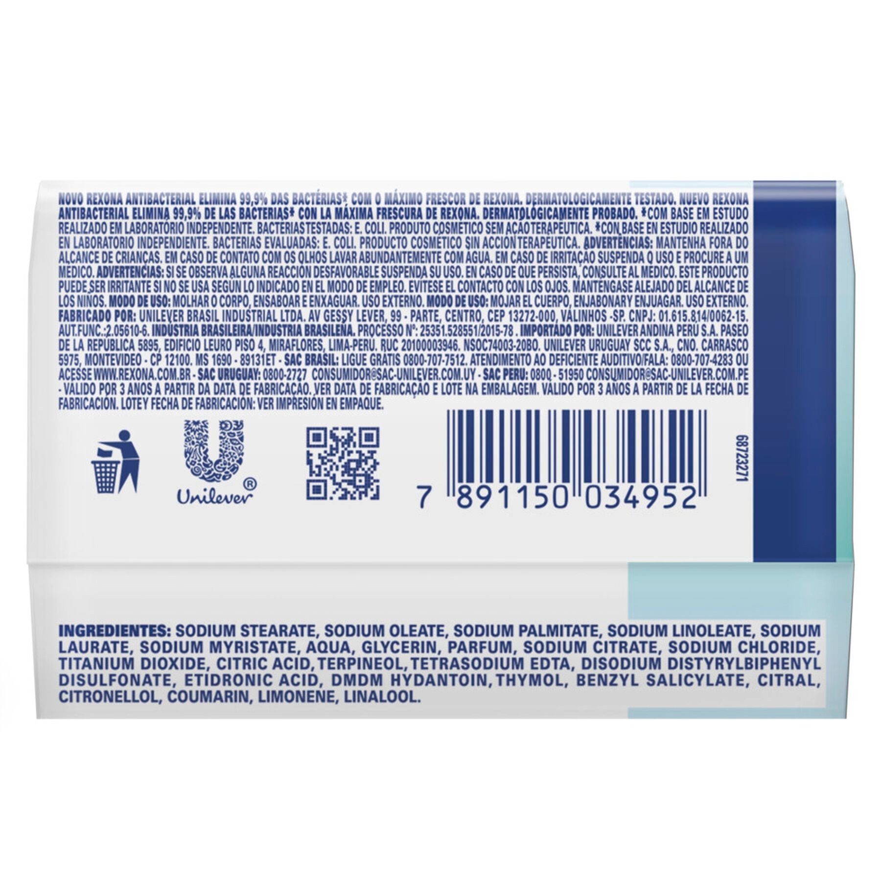 Sabonete em Barra Antibacterial Fresh Rexona Cartucho 84g