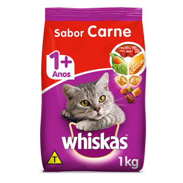 Alimento para Gatos Adultos 1+ Carne Whiskas Pacote 1kg