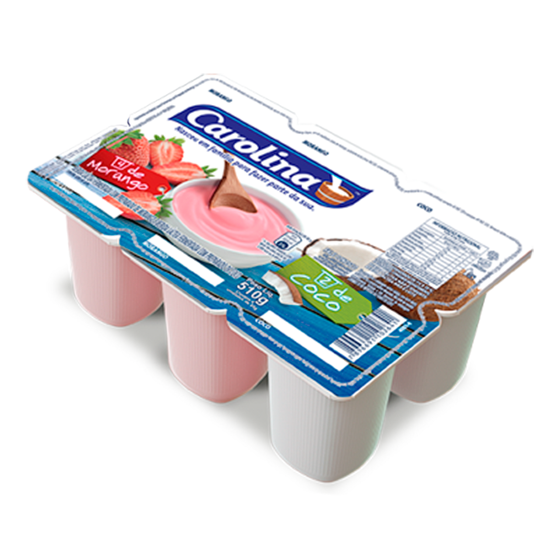 Bebida Láctea Morango e Coco Carolina 510g