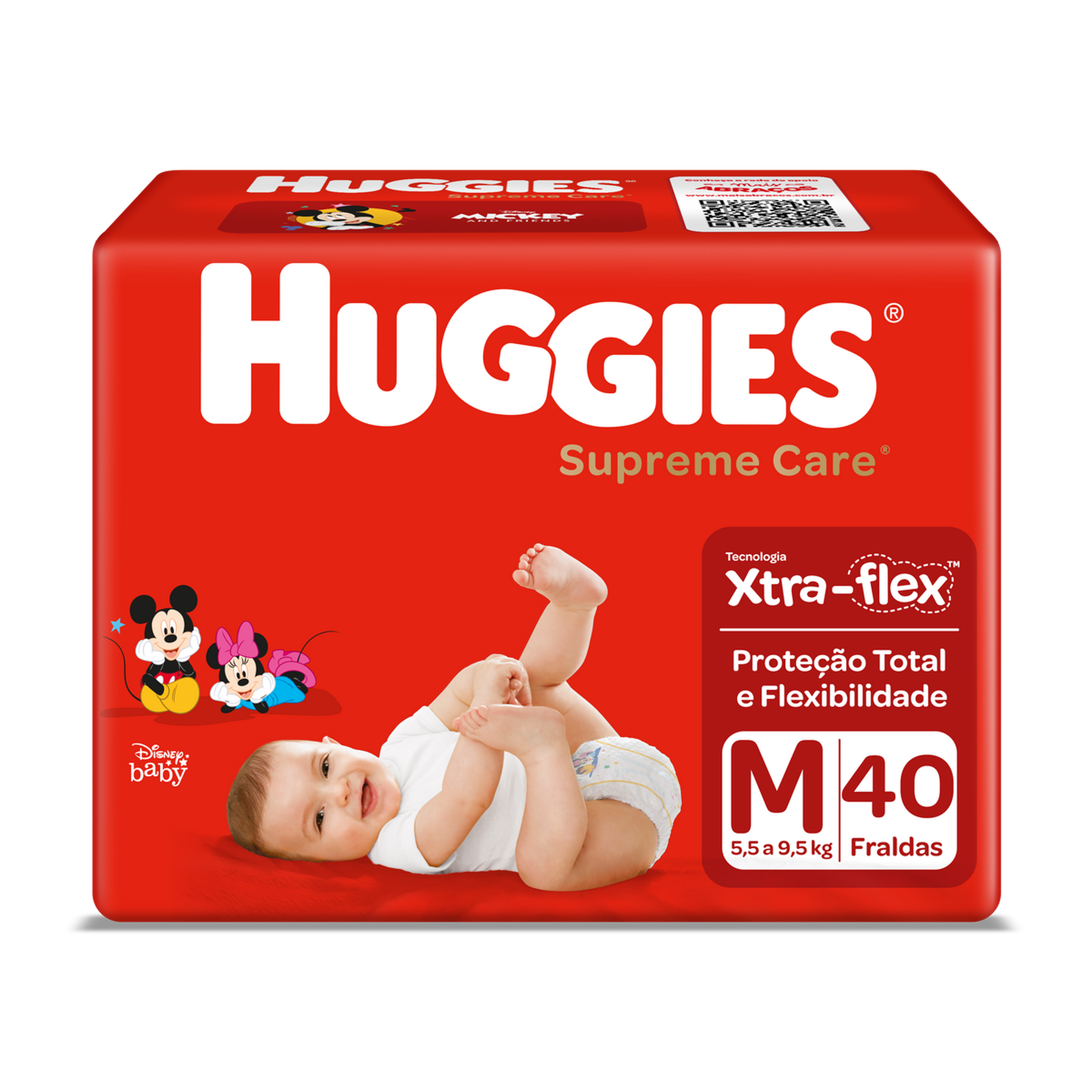 Fralda Descartável Infantil Huggies Supreme Care M Pacote 40 Unidades