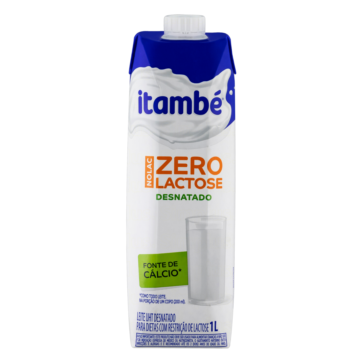 Leite UHT Desnatado Zero Lactose Itamb&eacute; Nolac Caixa com Tampa 1l&nbsp;