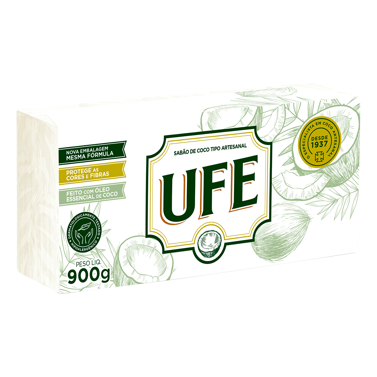 Sab&atilde;o de Coco Ufe 900g C/5 Unidades