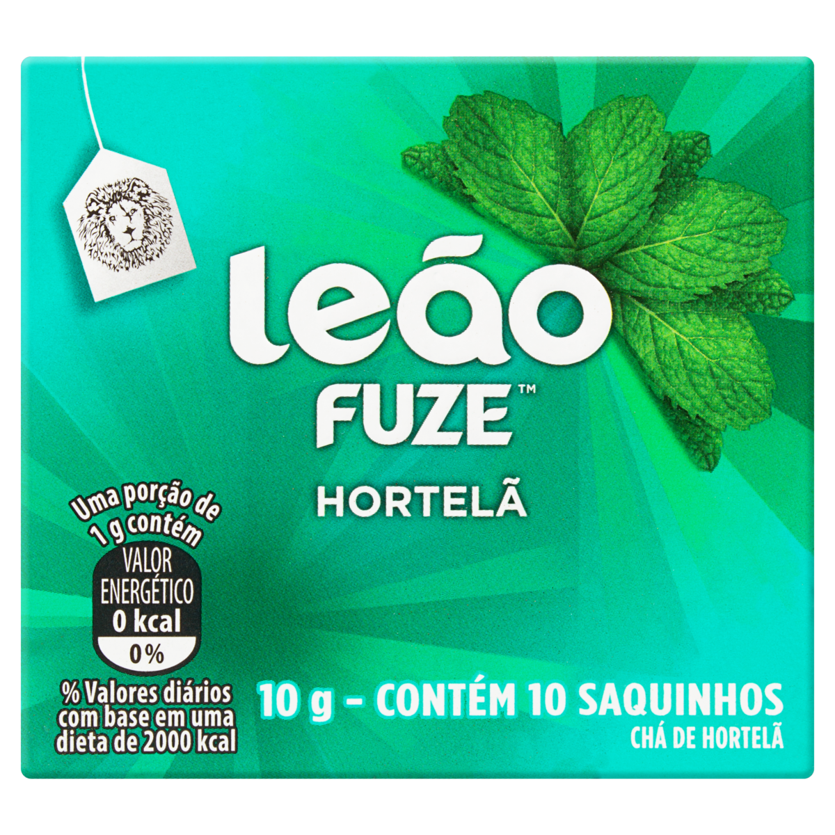 Ch&aacute; Hortel&atilde; Le&atilde;o Fuze Caixa 10g 10 Unidades
