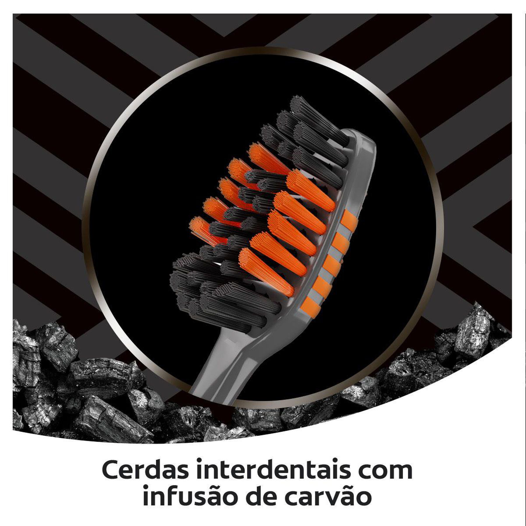 Escova Dental Média Infusão de Carvão Zig Zag Colgate C/4 Unidades