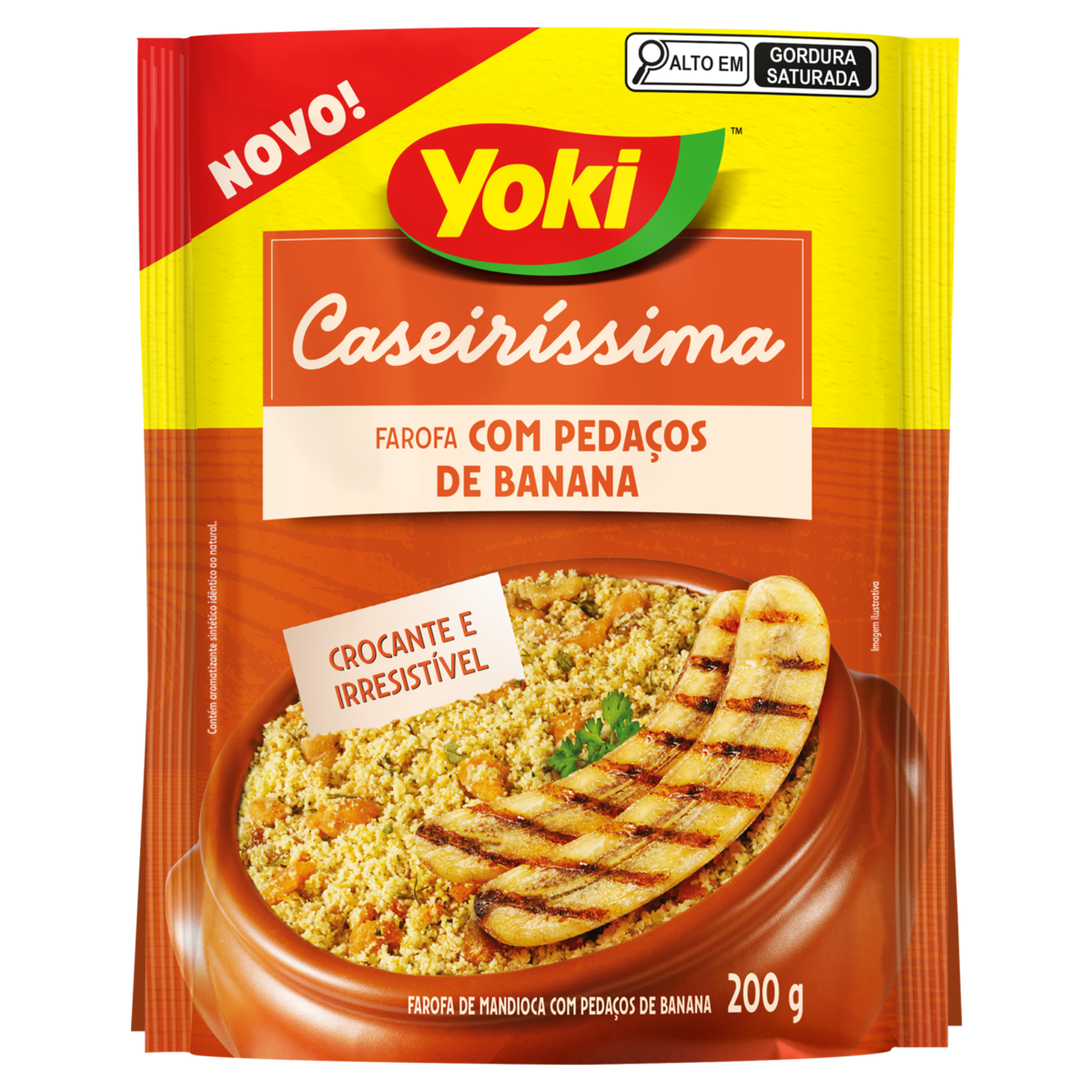 Farofa de Mandioca com Pedaços de Banana Yoki Caseiríssima Pacote 200g