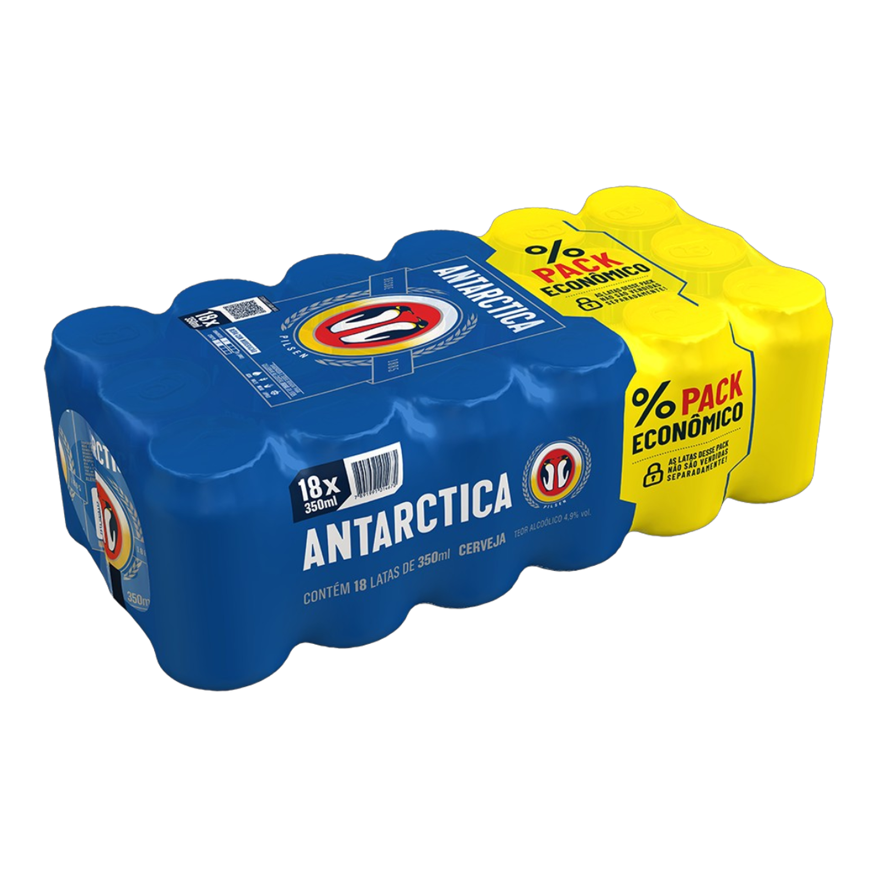 Pack Cerveja Pilsen Antarctica Lata 18 Unidades 350ml Cada