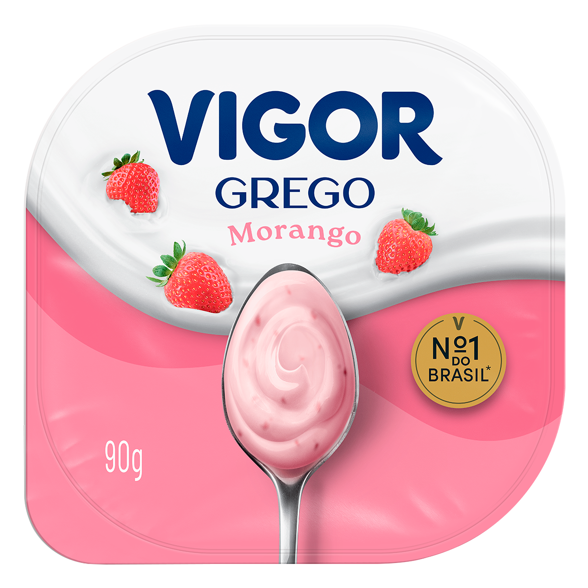 Iogurte Grego Morango Vigor Pote 90g