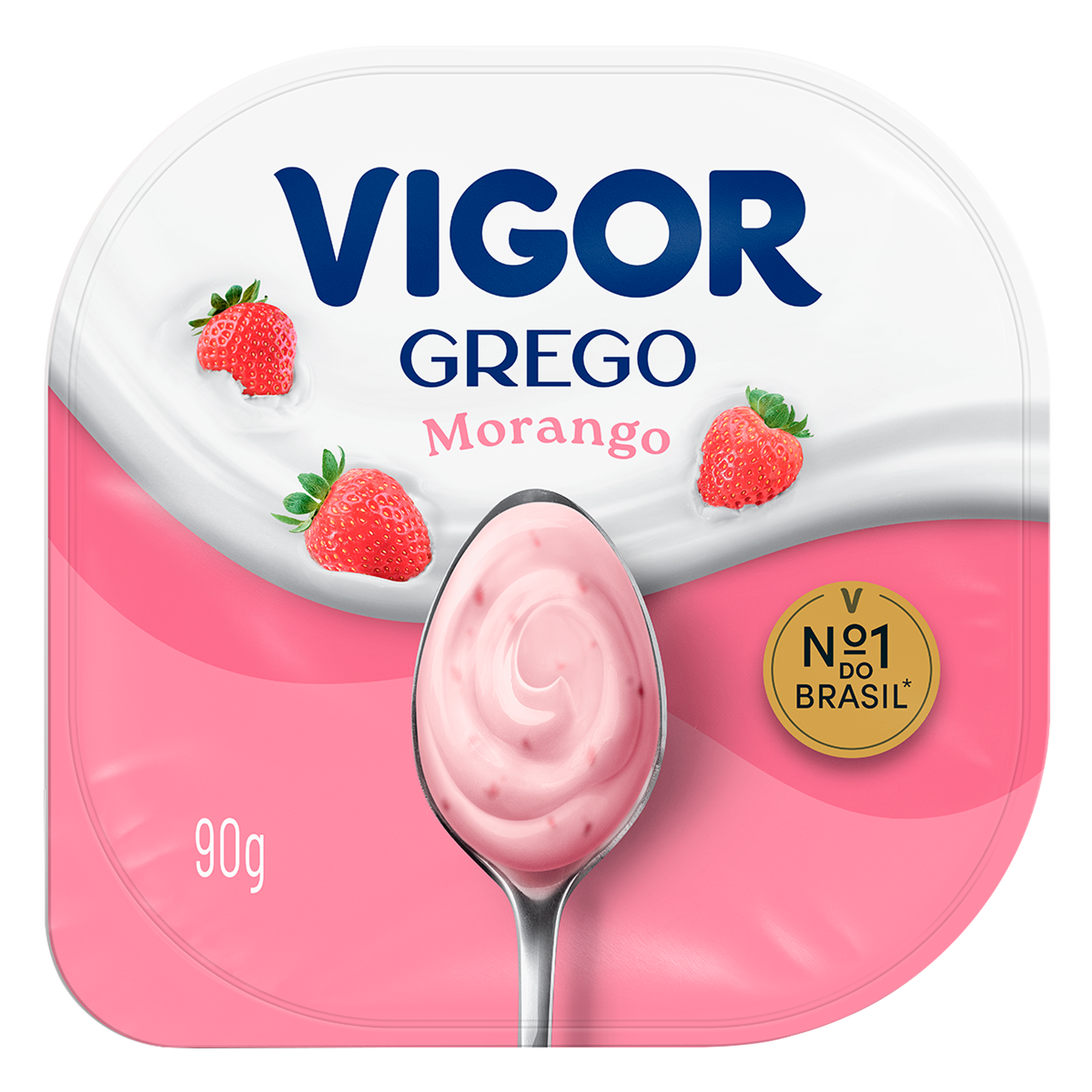 Iogurte Grego Morango Vigor Pote 90g