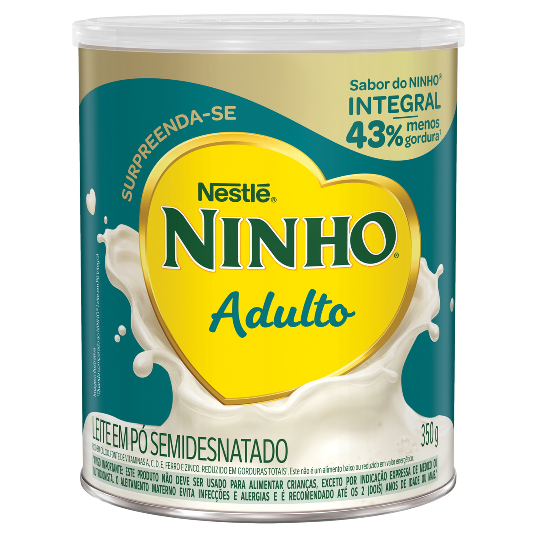 Leite em Pó Semidesnatado Adulto Ninho Nestlé Lata 350g