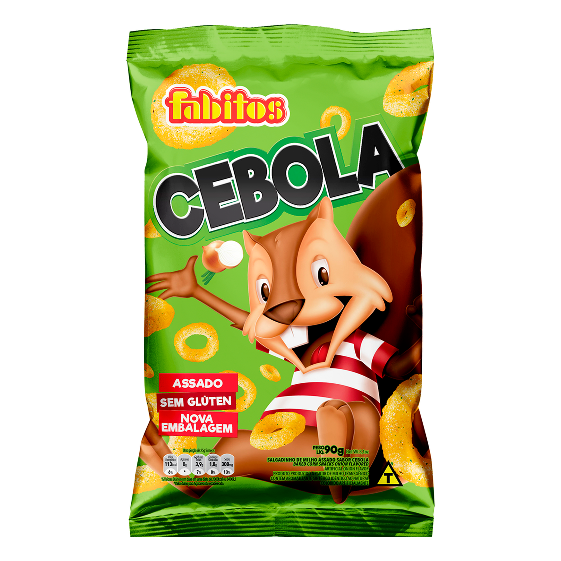 Salgadinho de Milho Cebola Fabitos Pacote 90g