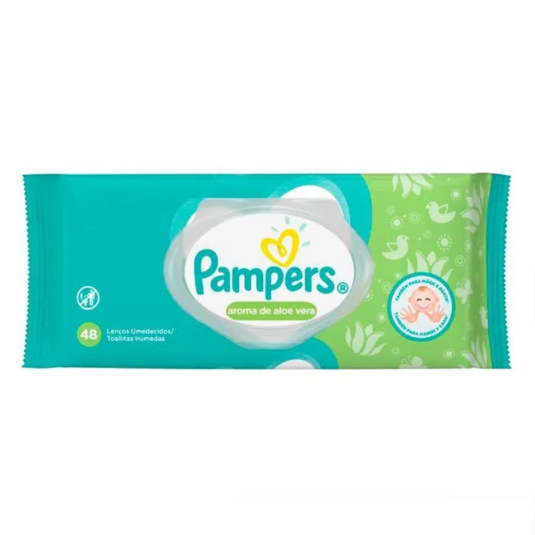 Lenço Umedecido Infantil Aloe Vera Pampers Pacote C/48 Unidades