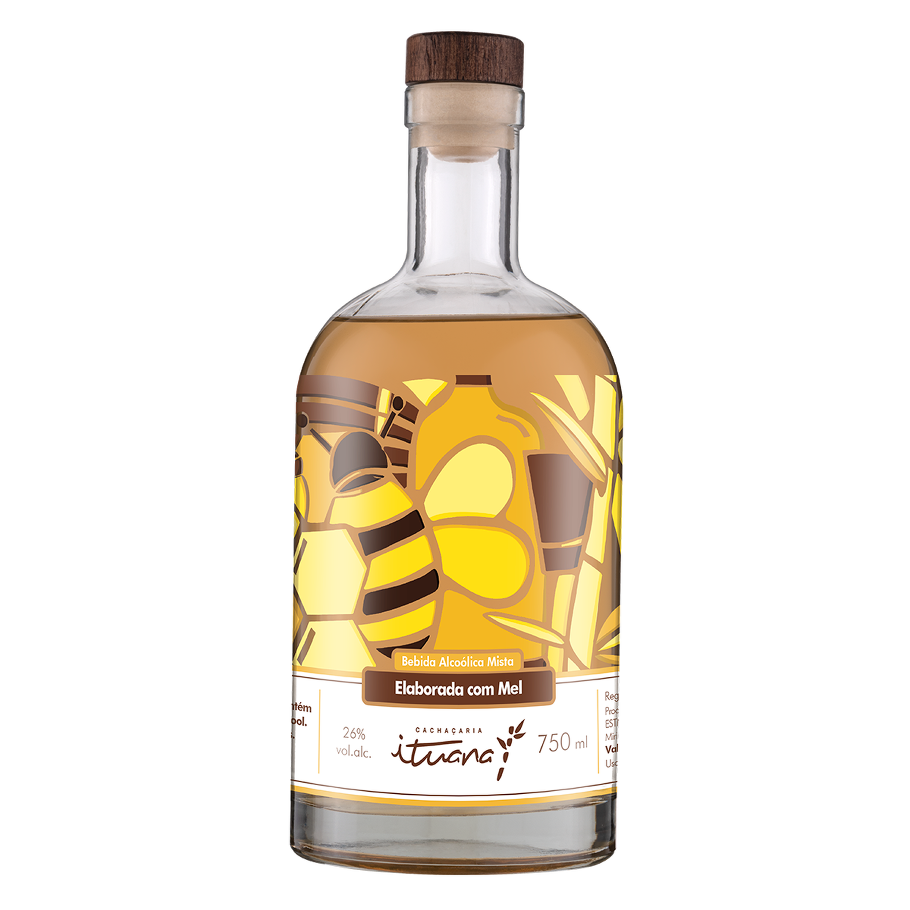 Cacha&ccedil;a Elaborada com Mel Ituana Garrafa 750ml