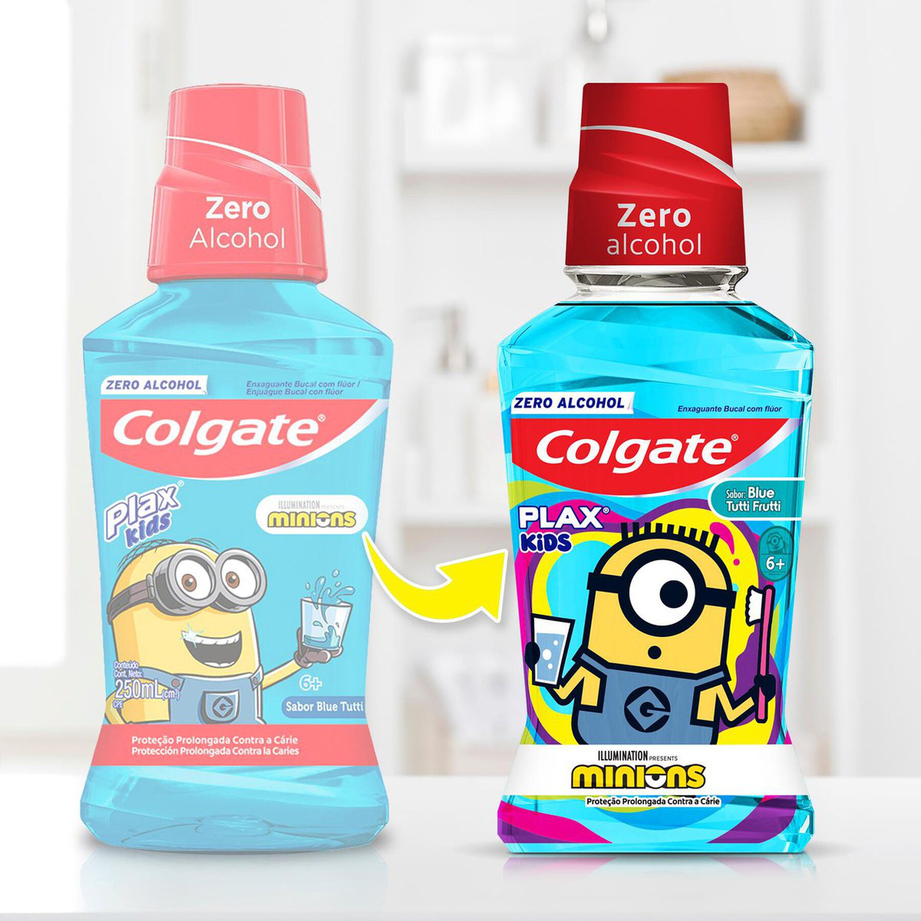 Enxaguante Bucal Zero &Aacute;lcool Tutti Frutti Minions Plax Kids Colgate Frasco 250ml&nbsp;&nbsp;