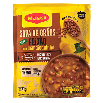 Sopa de Grãos Feijão com Mandioquinha Maggi Pacote 71g