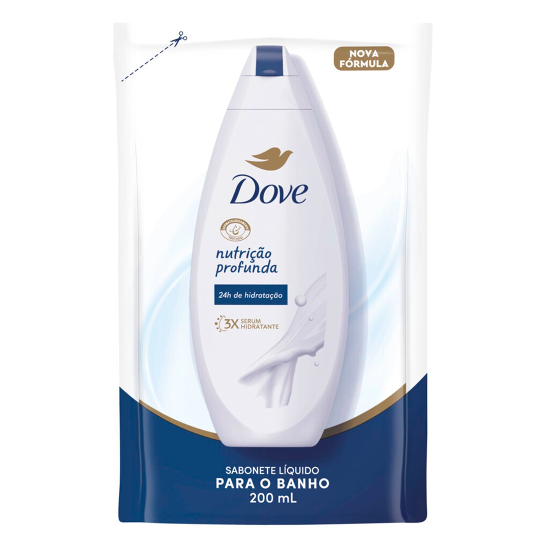Sabonete L&iacute;quido Dove Nutri&ccedil;&atilde;o Profunda Sach&ecirc; 200ml