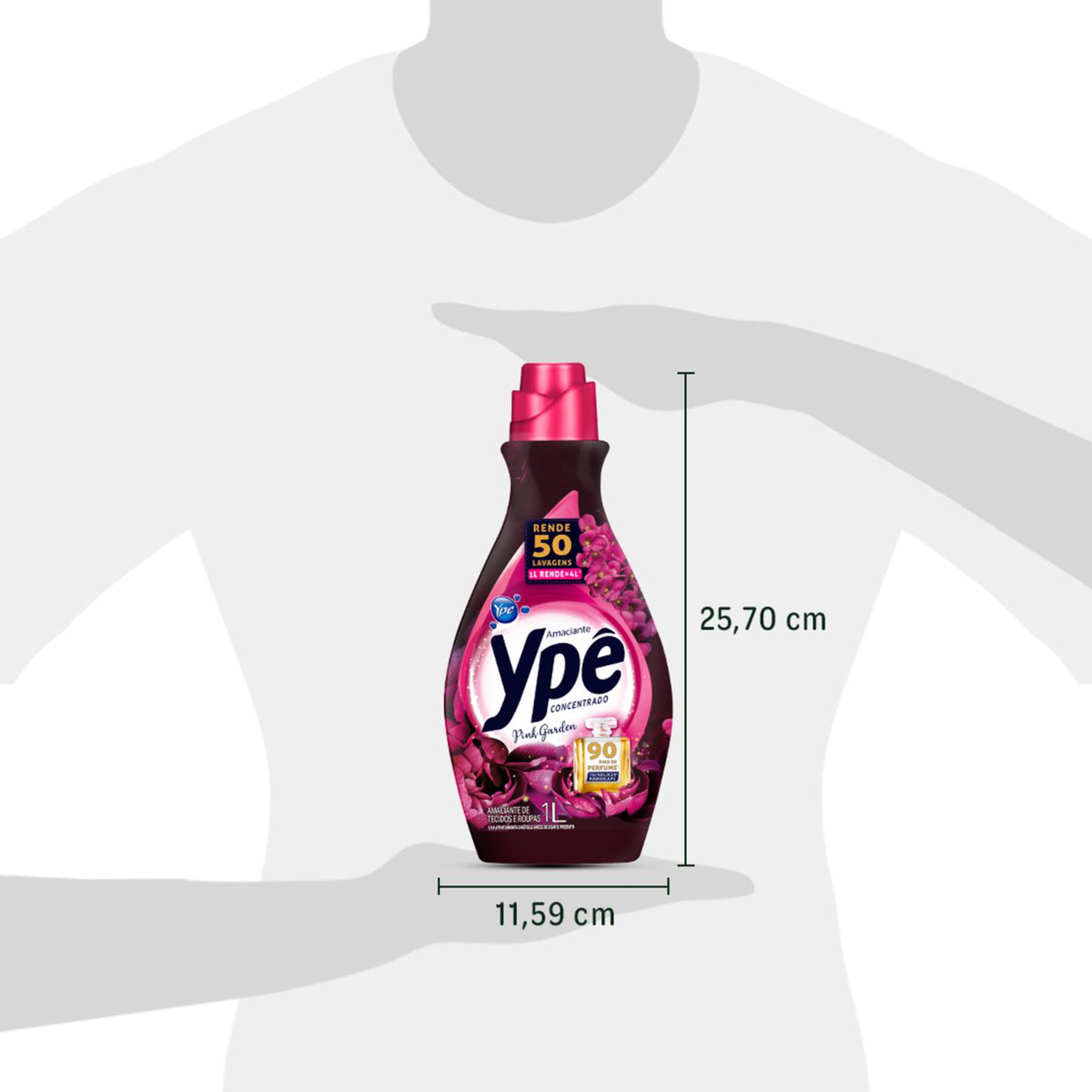 Amaciante de Roupas Concentrado Pink Ypê Frasco 1l