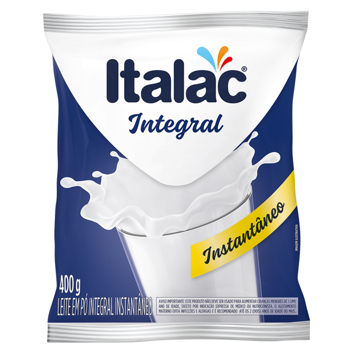 Leite P&oacute; Integral Instant&acirc;neo Italac Pacote 400g