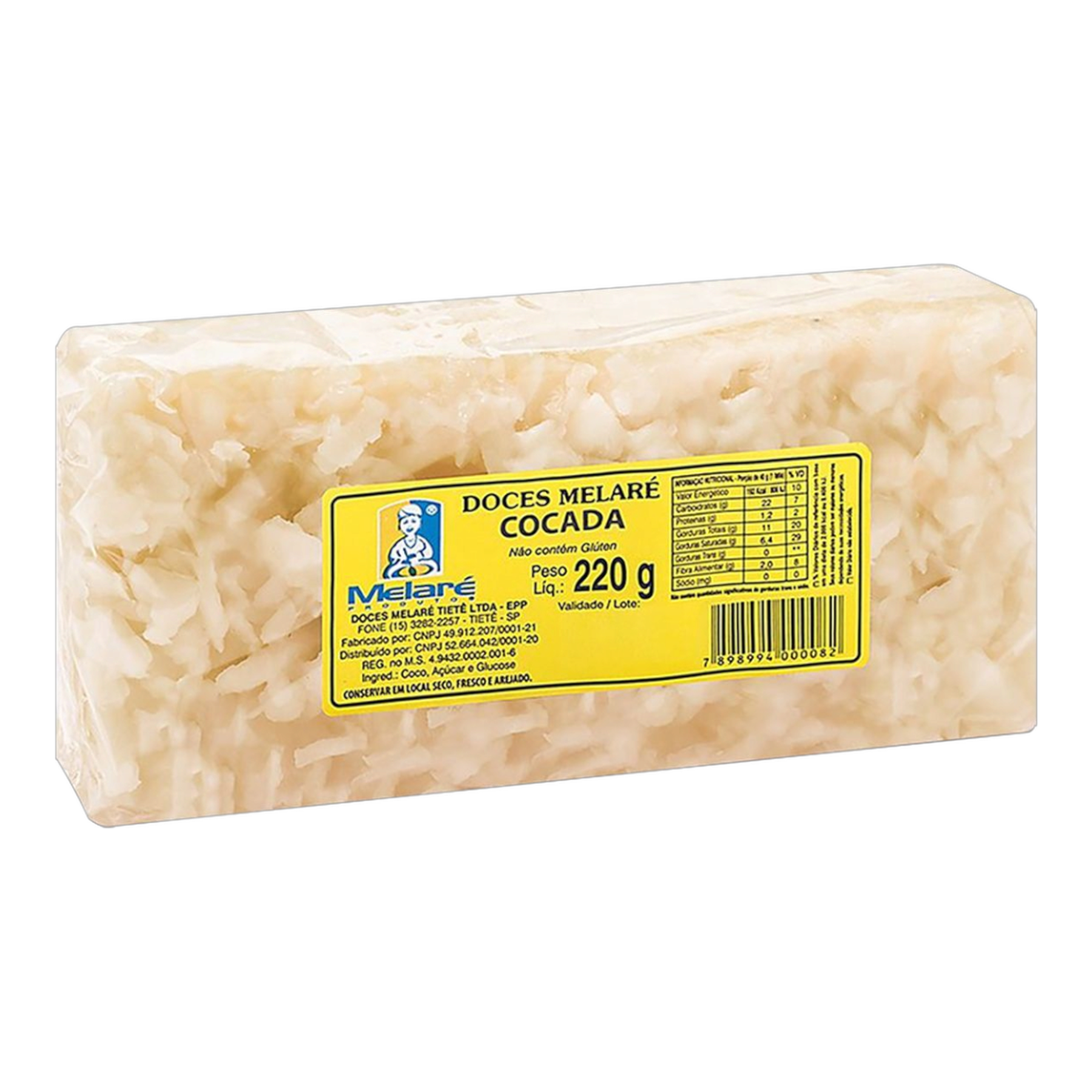 Cocada Tradicional Doces Melar&eacute; 220g