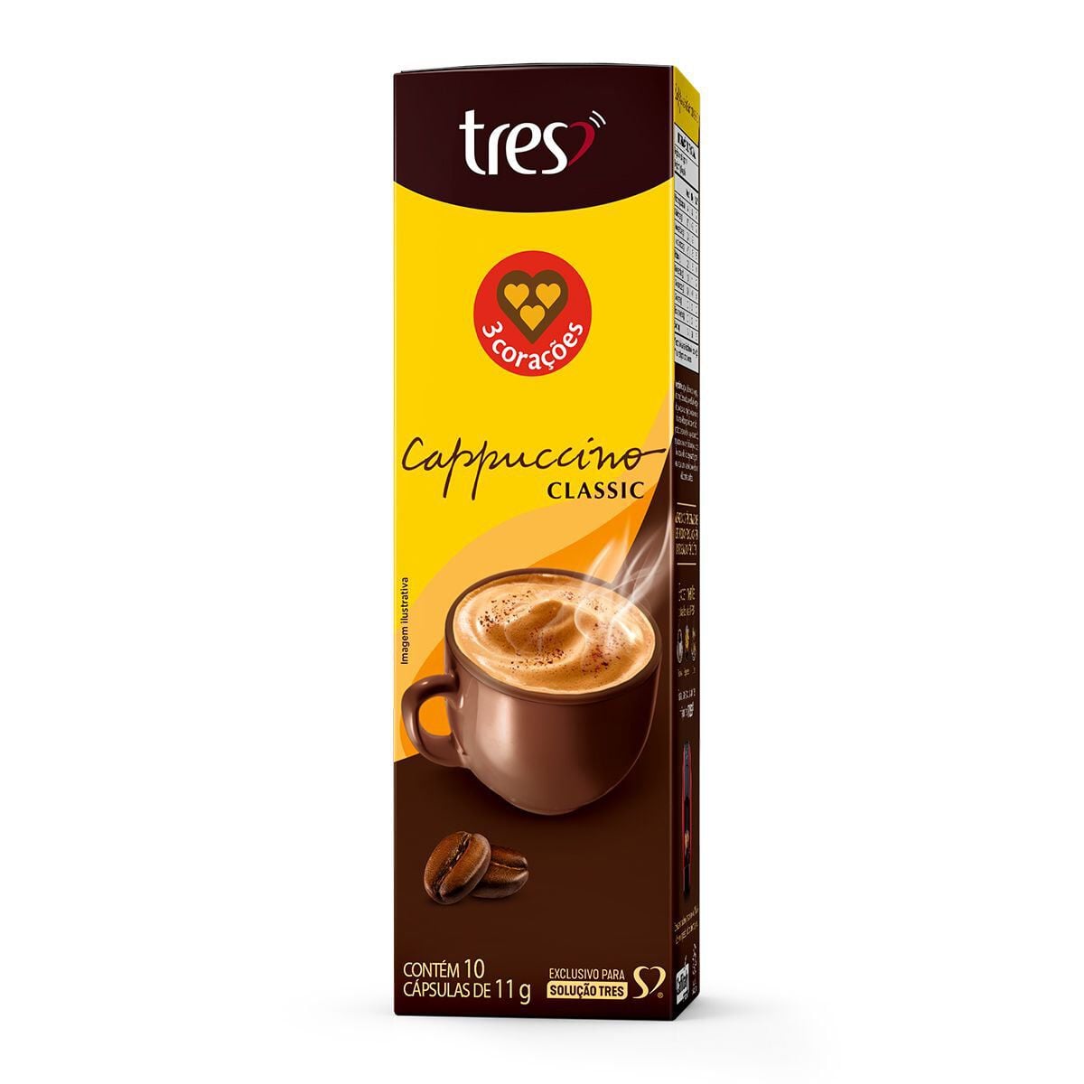 Cappuccino em C&aacute;psula Classic Tres Caixa 110g 10 Unidades&nbsp;