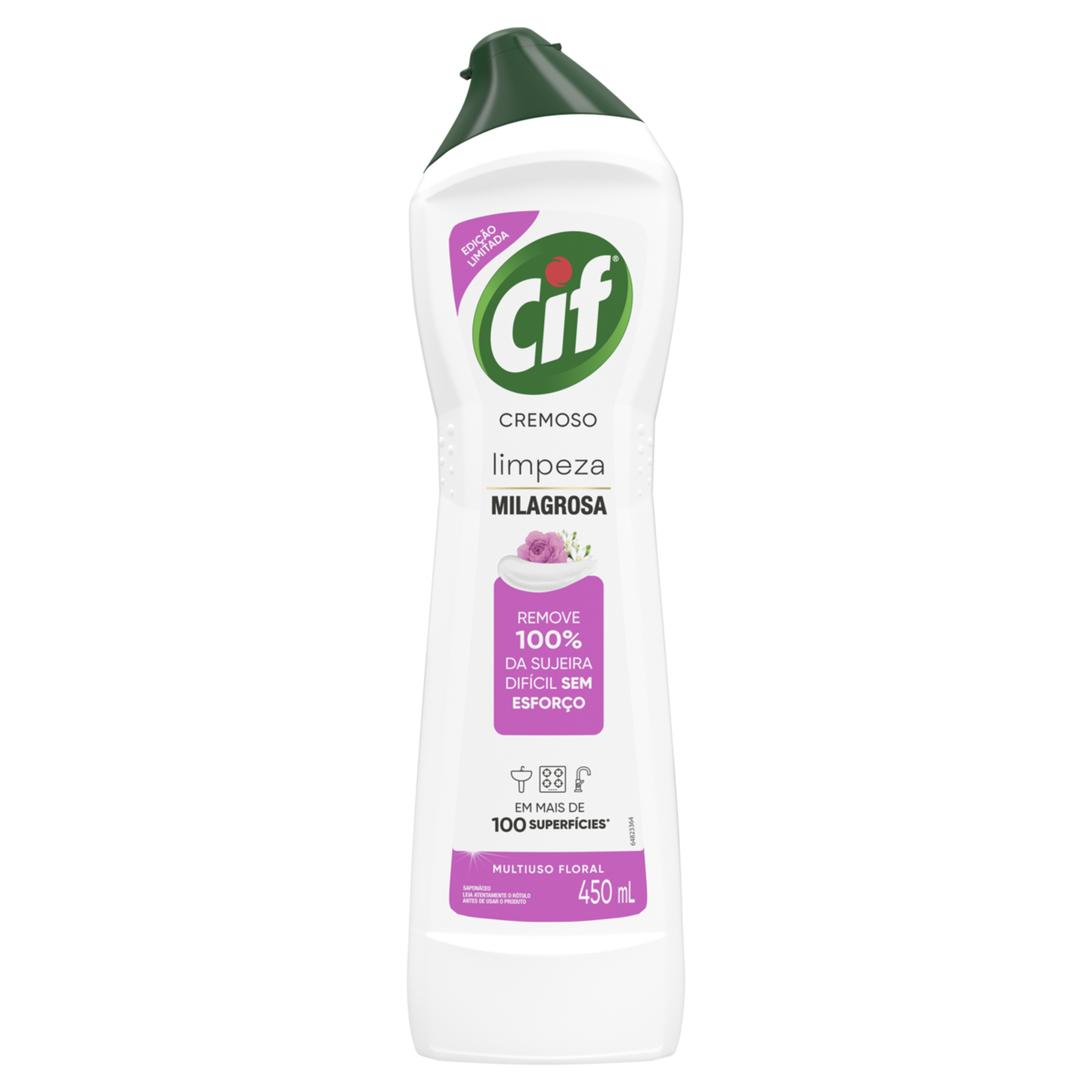 Sapon&aacute;ceo Cremoso Multiuso Floral Cif Squeeze 450ml