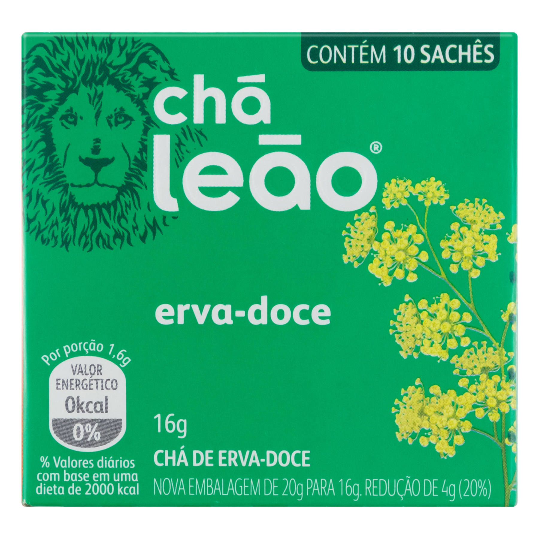 Chá Erva-Doce Chá Leão Caixa 16g C/10 Unidades