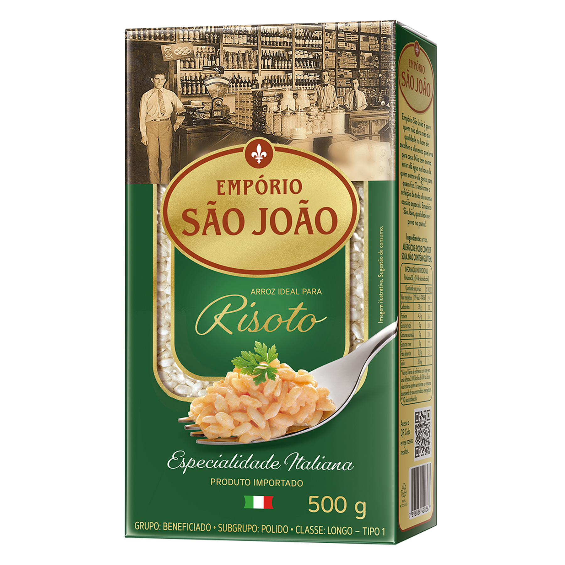 Arroz Arb&oacute;reo para Risoto Emp&oacute;rio S&atilde;o Jo&atilde;o Tipo 1 Caixa 500g